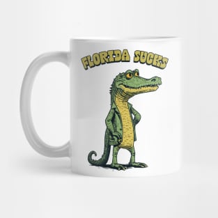 Florida Sucks / Retro Alligator Design Mug